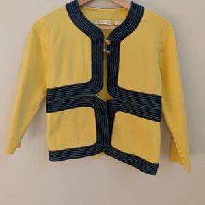 Yellow and Navy Cardigan